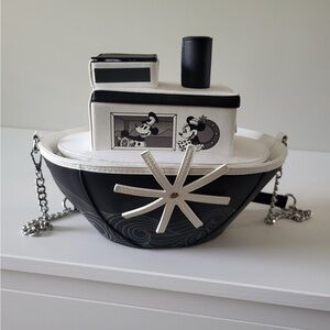Stitch Shoppe by Loungefly EXCLUSIVE Black and White Steamboat Willie Boat Bag